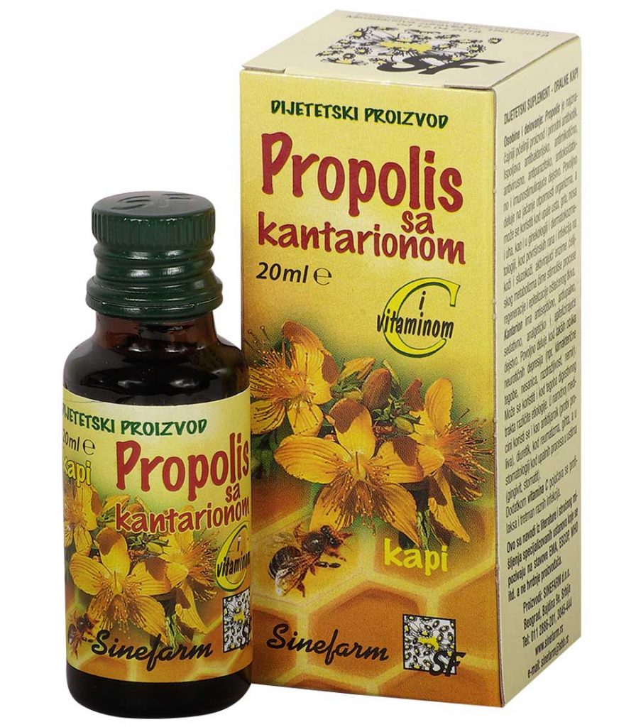 Propolis Kapi Sa Kantarionom I C Vitaminom Ml E Sinefarm