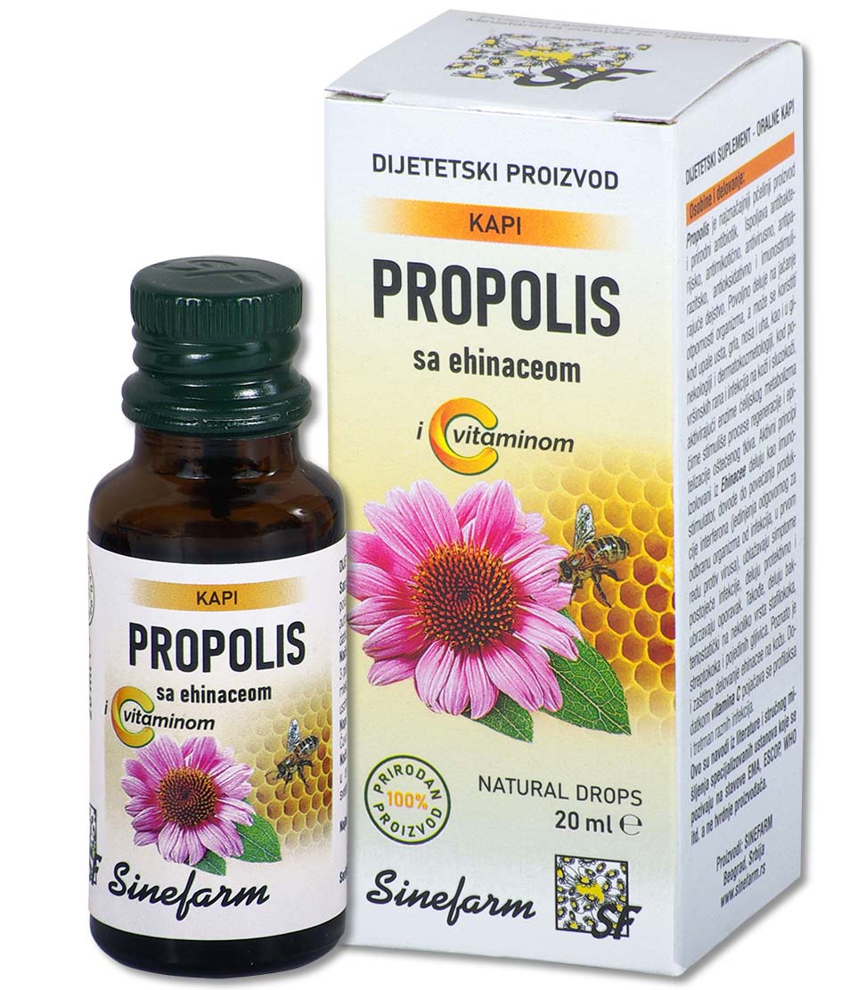 Propolis kapi sa ehinaceom i C vitaminom<br>-20 ml-e