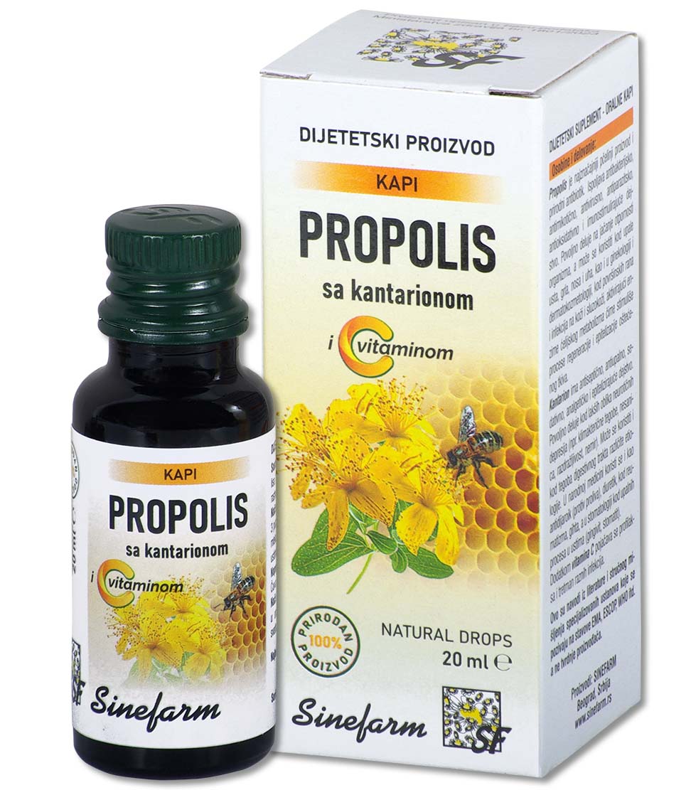 Propolis kapi sa kantarionom i C vitaminom<br>-20 ml-e