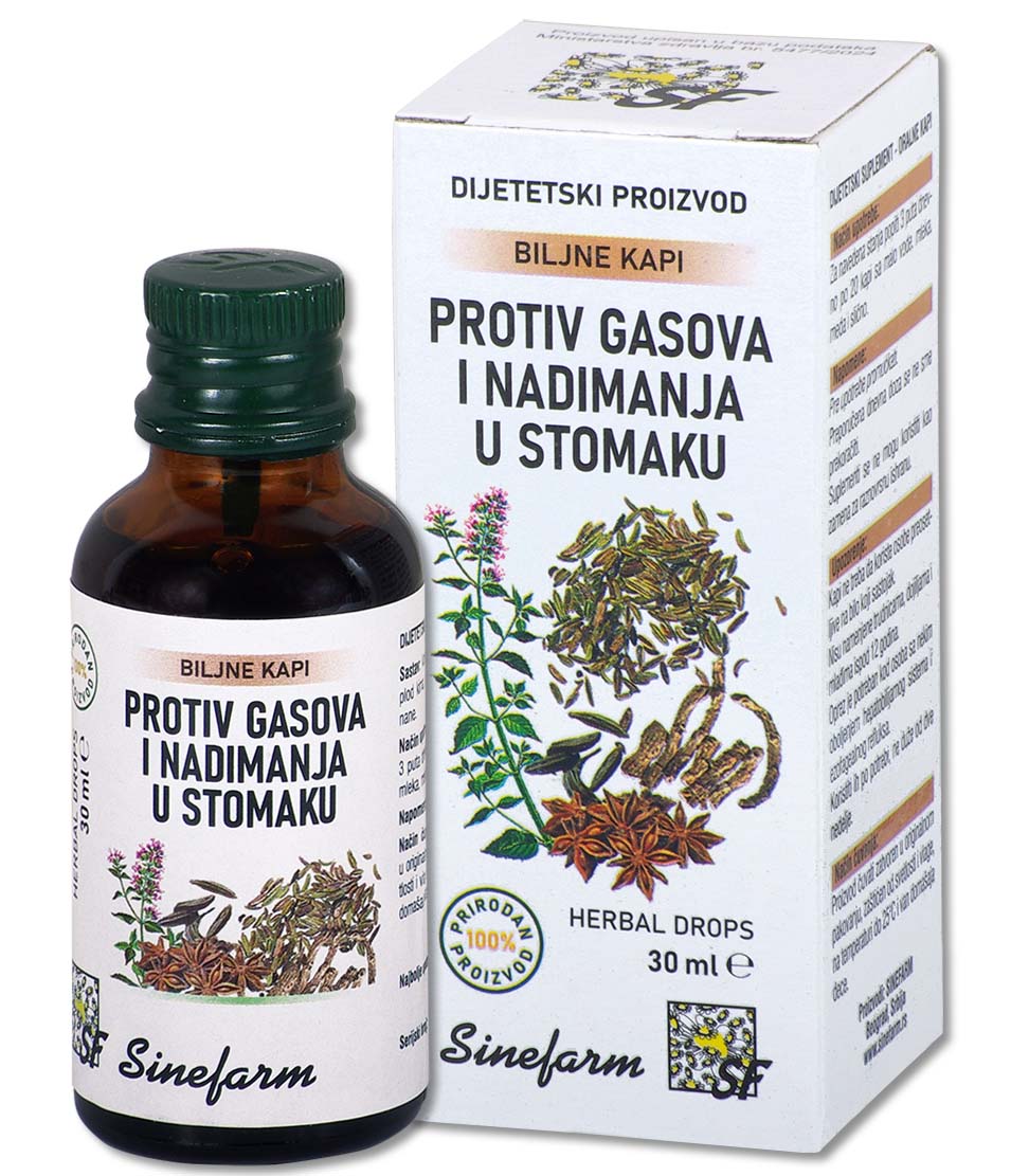 Kapi protiv gasova i nadimanja u stomaku<br>-30 ml-e